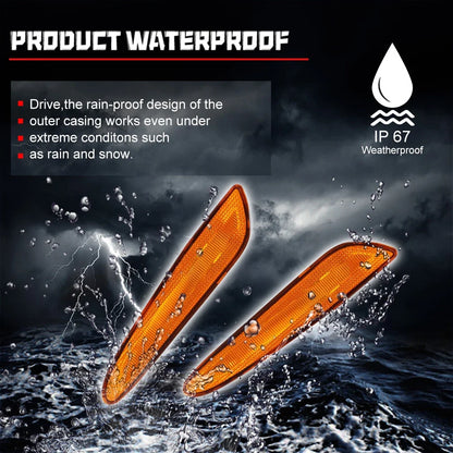 Set of 2 Amber Lens Front Bumper Side Marker Lights for Mercedes W211 (2003–2006)