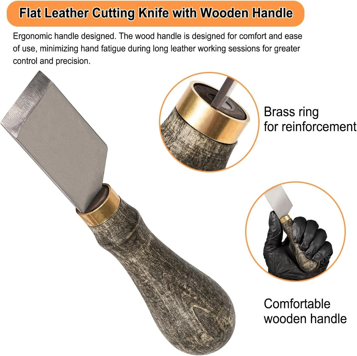 Leather Skiving Knife for Flat Leather Cutting with Case