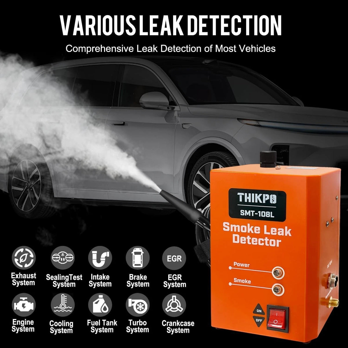Smoke Machine Leak Tester 12V with Adapters Kit for Automotive Diagnostics