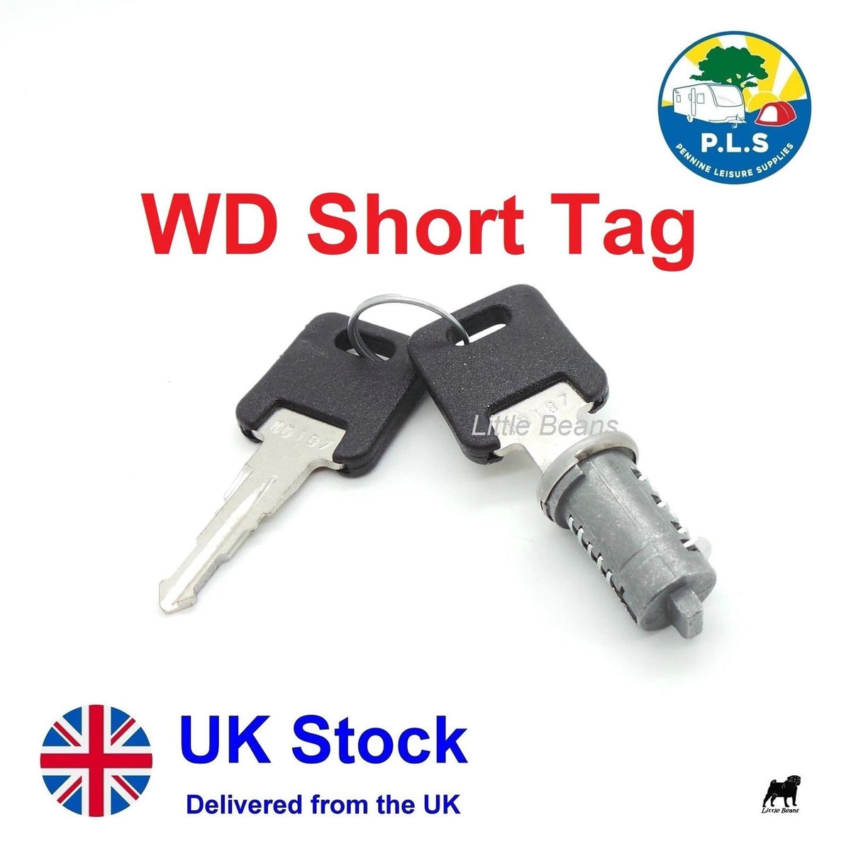 Replacement Door Lock Barrel & 2 Keys for Motorhome (West Alloy)