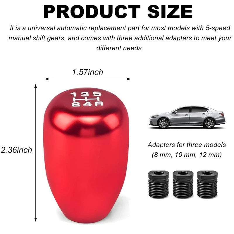 5-Speed Manual Gear Shift Knob Aluminum for Car Transmission ZC-09
