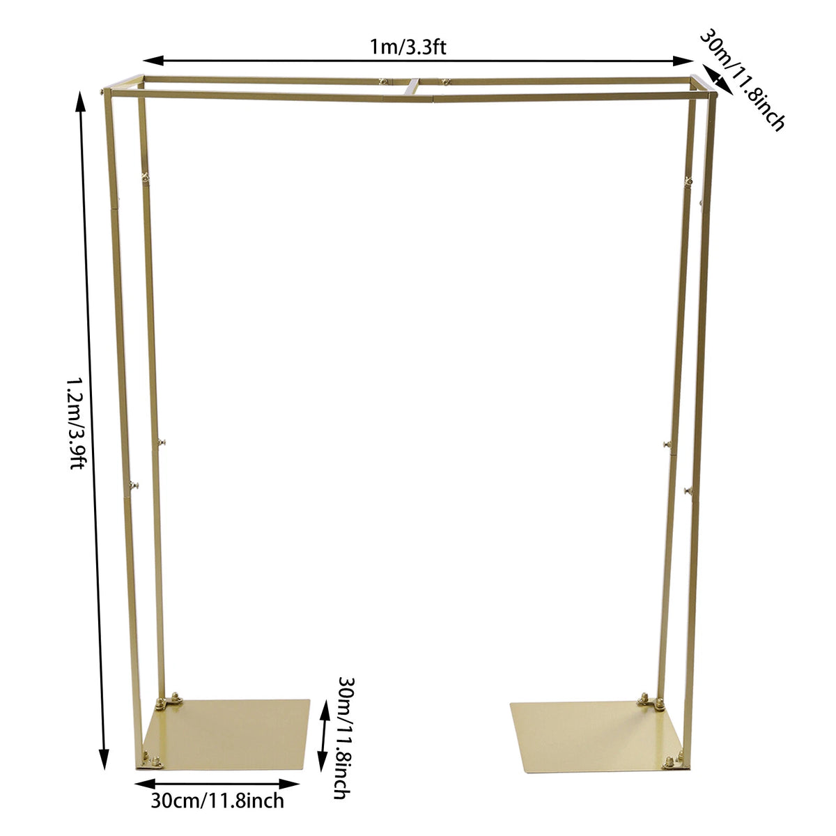 1x1.2M Golden Metal Wedding Arch Backdrop Stand Kit for Wedding Party