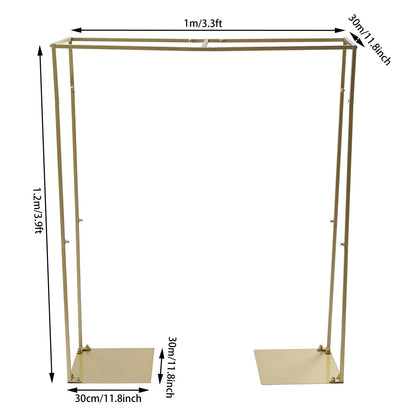 1x1.2M Golden Metal Wedding Arch Backdrop Stand Kit for Wedding Party
