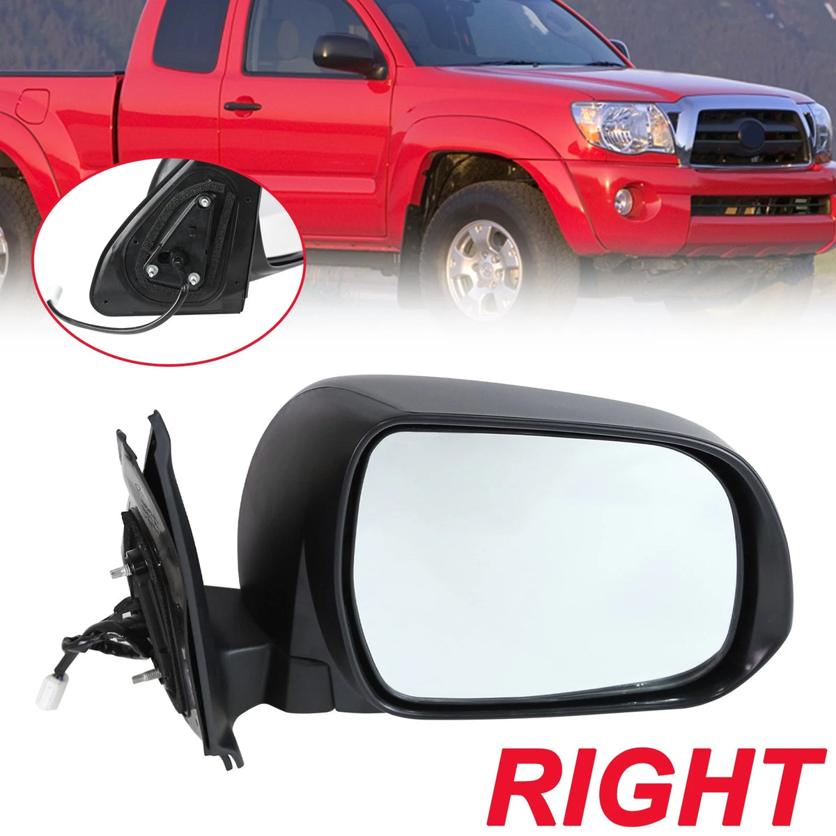Right Power Mirror for Toyota Tacoma (2005–2011) WQ-TCM-045-R, TO1321203