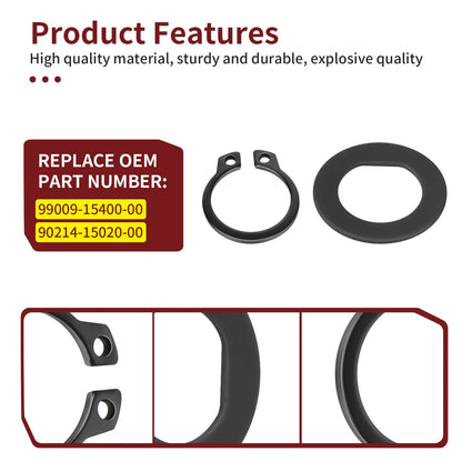 Idler Gear Circlip & Washer Set for Yamaha Banshee 350 (1987–2006) 99009-15400-00, 90214-15020-00