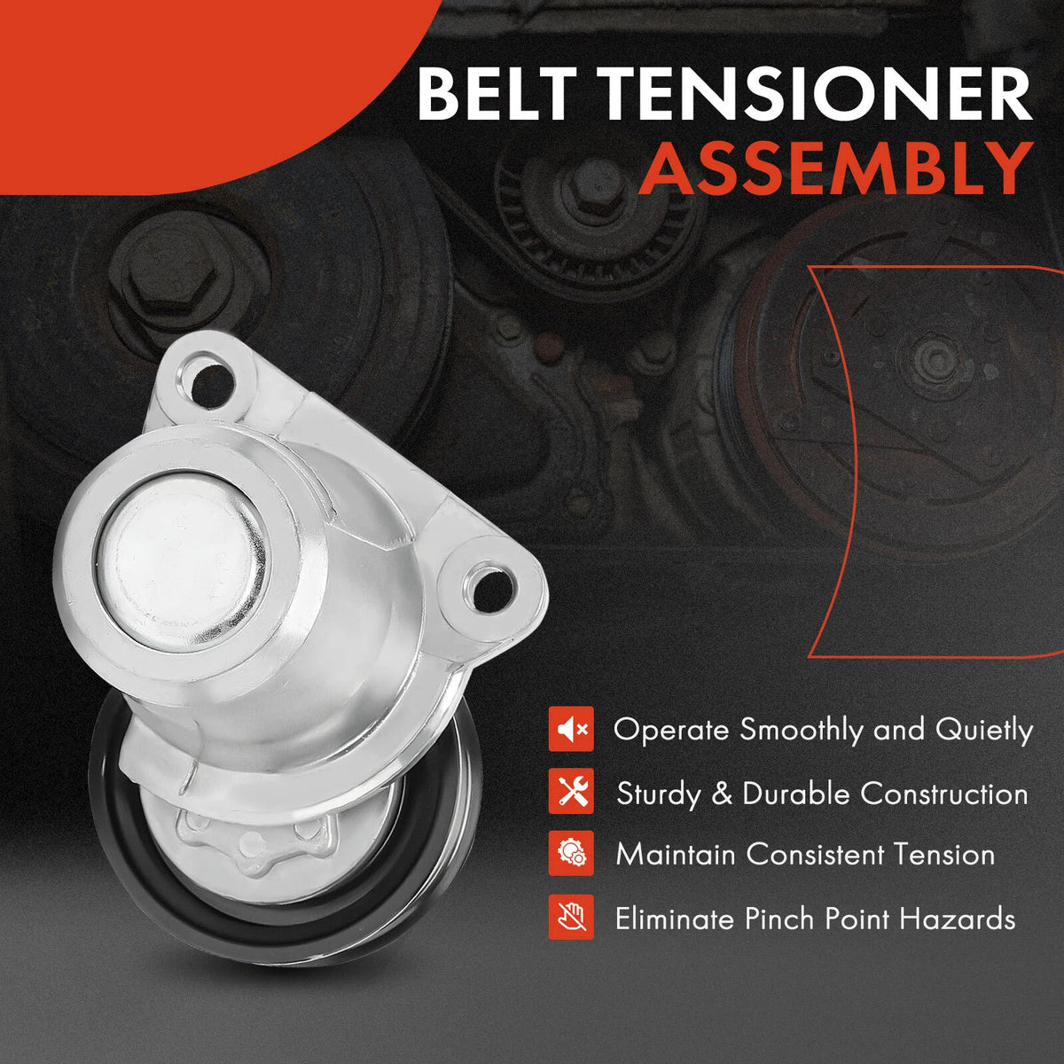 Belt Tensioner with Pulley for Mazda 6 (2006–2013) L3P915980A/B/C, 38409