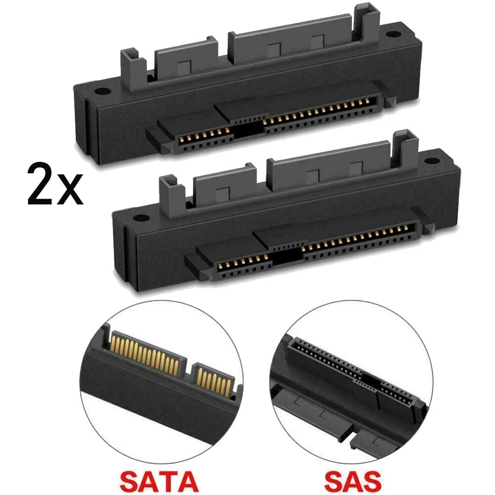 2PC SFF-8482 SAS to SATA 22 Pin 90 Degree Hard Disk Adapter