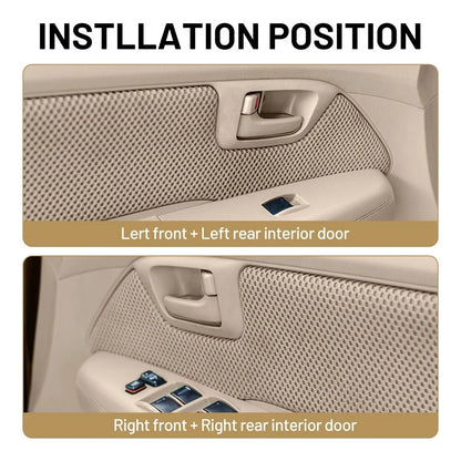 Set of 4 Beige Inside Door Handles with Lock Button for Toyota Tacoma (2005–2011)