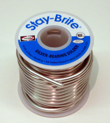 1 lb Stay Brite Silver Bearing Solder 1/8" Spool for Automotive Use