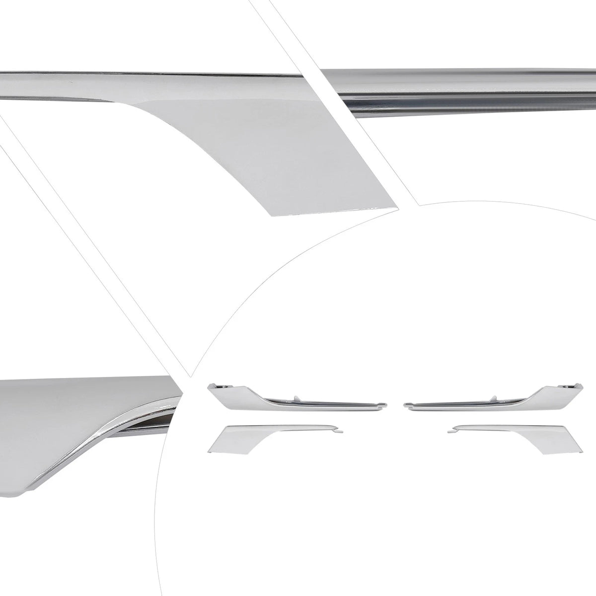 Chrome Trim Front Bumper Fog Light Molding for Tesla Model X (2016–2021) 1049610-00-F
