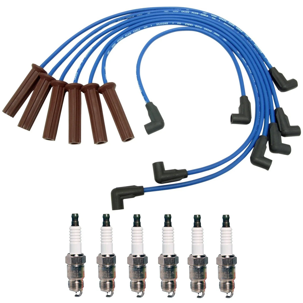 NGK Wire Set & Denso 6 Iridium TT Spark Plugs Kit for Camaro S10 S15 (1996–2002)