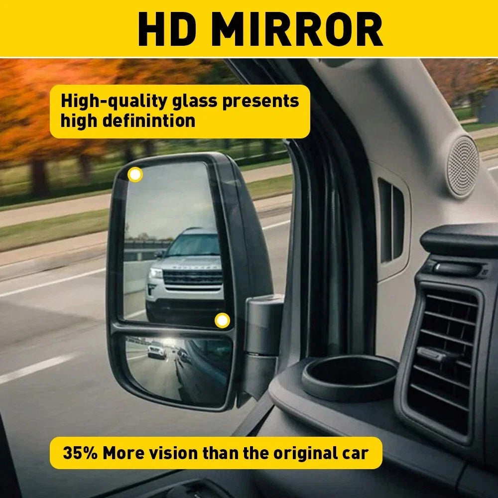 Mirror Glass Upper Driver Side Left for Ford Transit Van 150 250 350 (2015–2023)