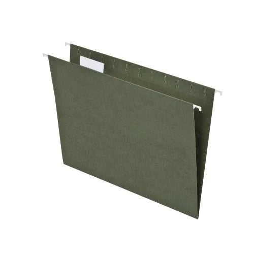 25 Pack Hanging File Folders for Letter Size (Standard Green)