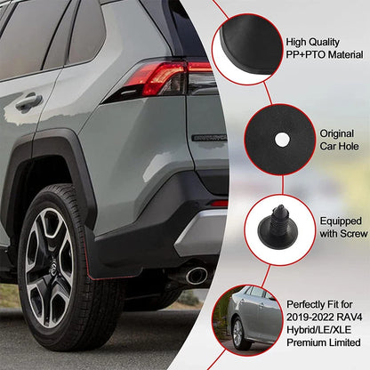 Mud Flaps for Toyota RAV4 (2019–2022) Front Rear Molded Splash Guards
