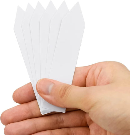 Set of 4 Plastic Plant Labels for Seedlings (4 x 0.8 Inch, White)
