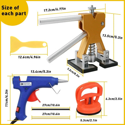 Paintless Dent Repair Kit for All Vehicles (Includes Puller, Glue Gun)