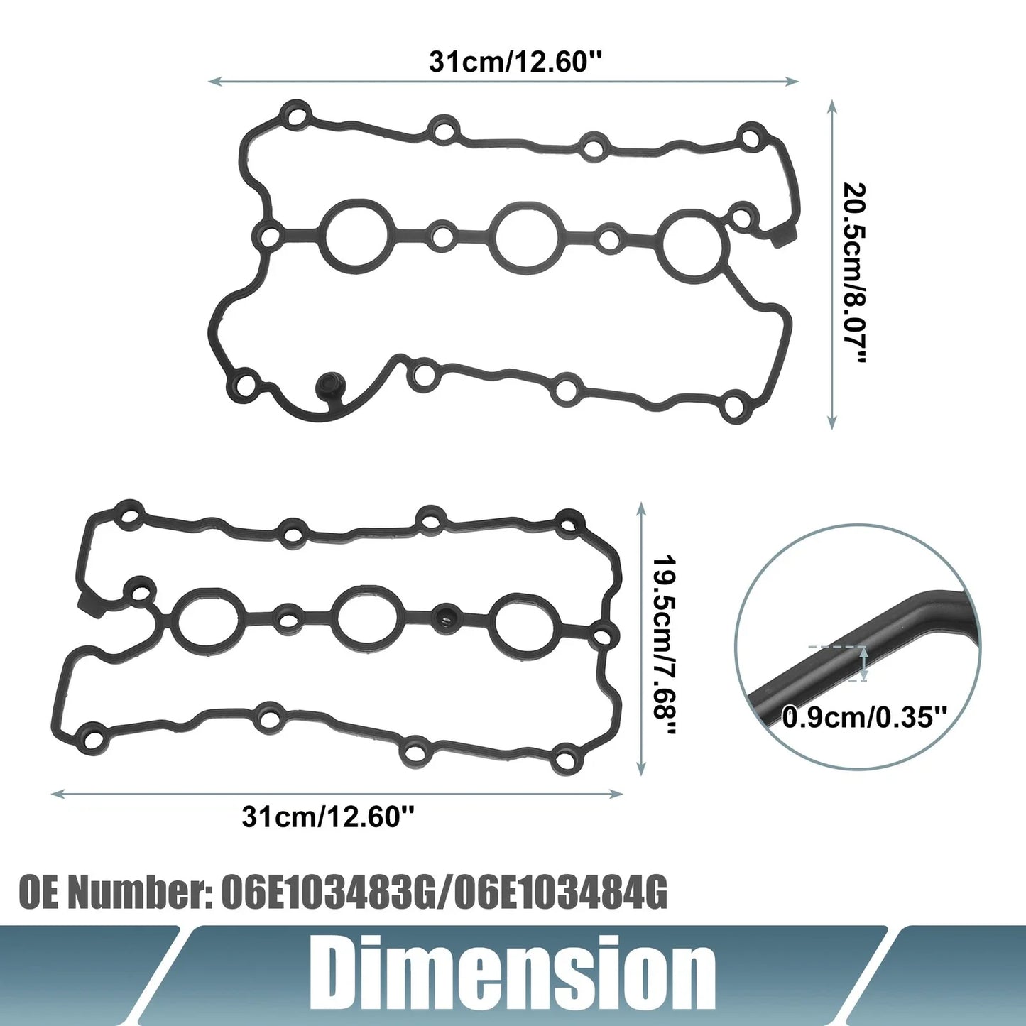 Engine Valve Cover Gaskets 06E103483G/06E103484G for Audi A6 Quattro (2005–2008)