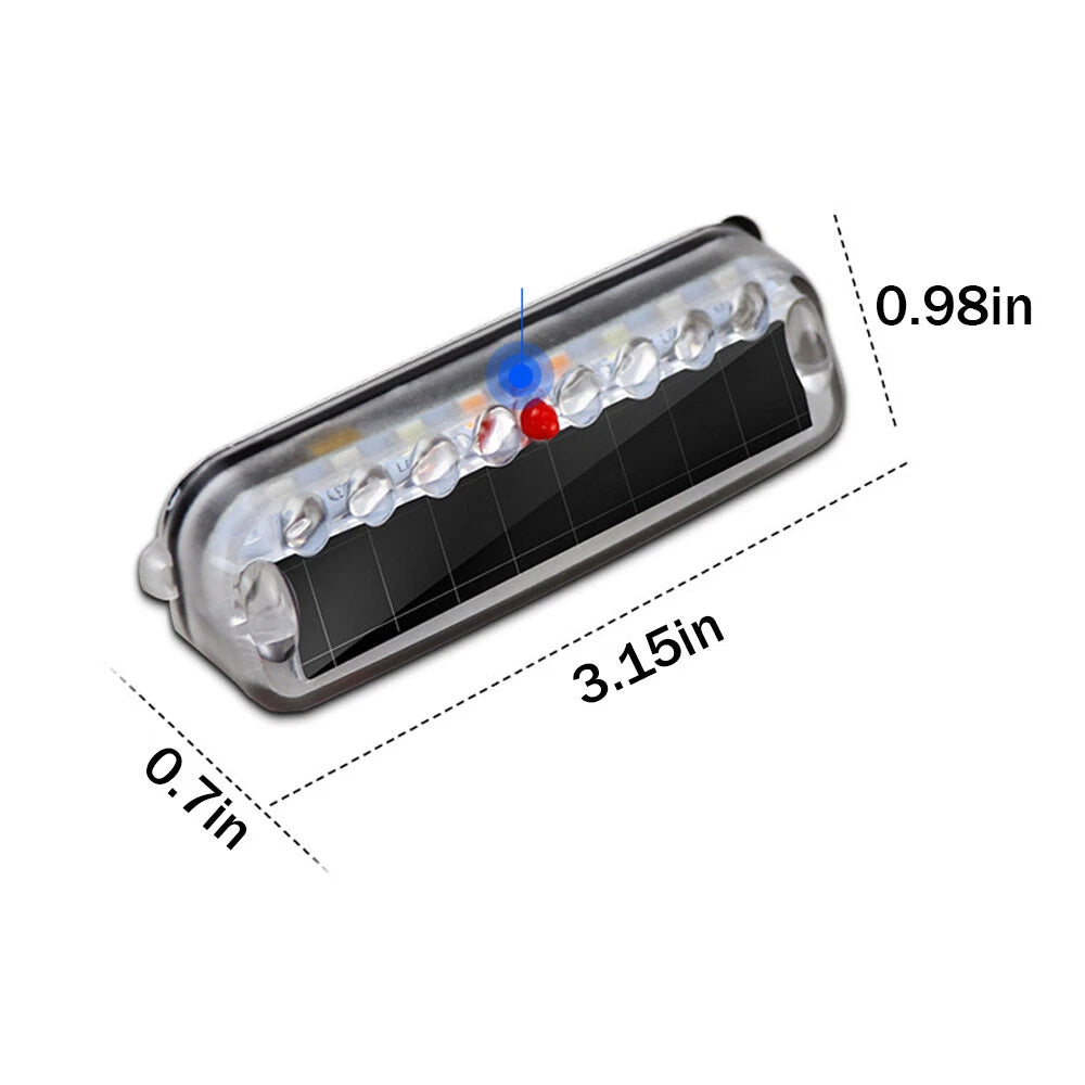 2X Solar Power LED Warning Security Fake Alarm Light for Universal Use