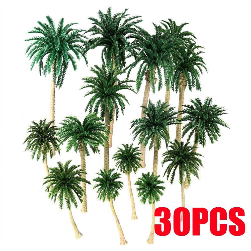 30PC Lifelike Palm Tree Set for Landscape Model