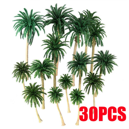 30PC Lifelike Palm Tree Set for Landscape Model