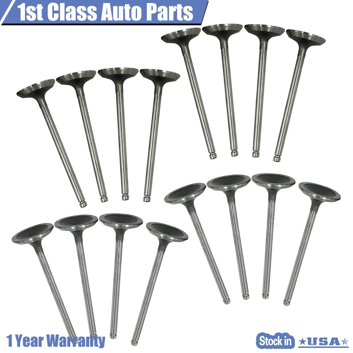 16PCS Intake Exhaust Valves for Subaru Impreza WRX Turbo (2002–2005)
