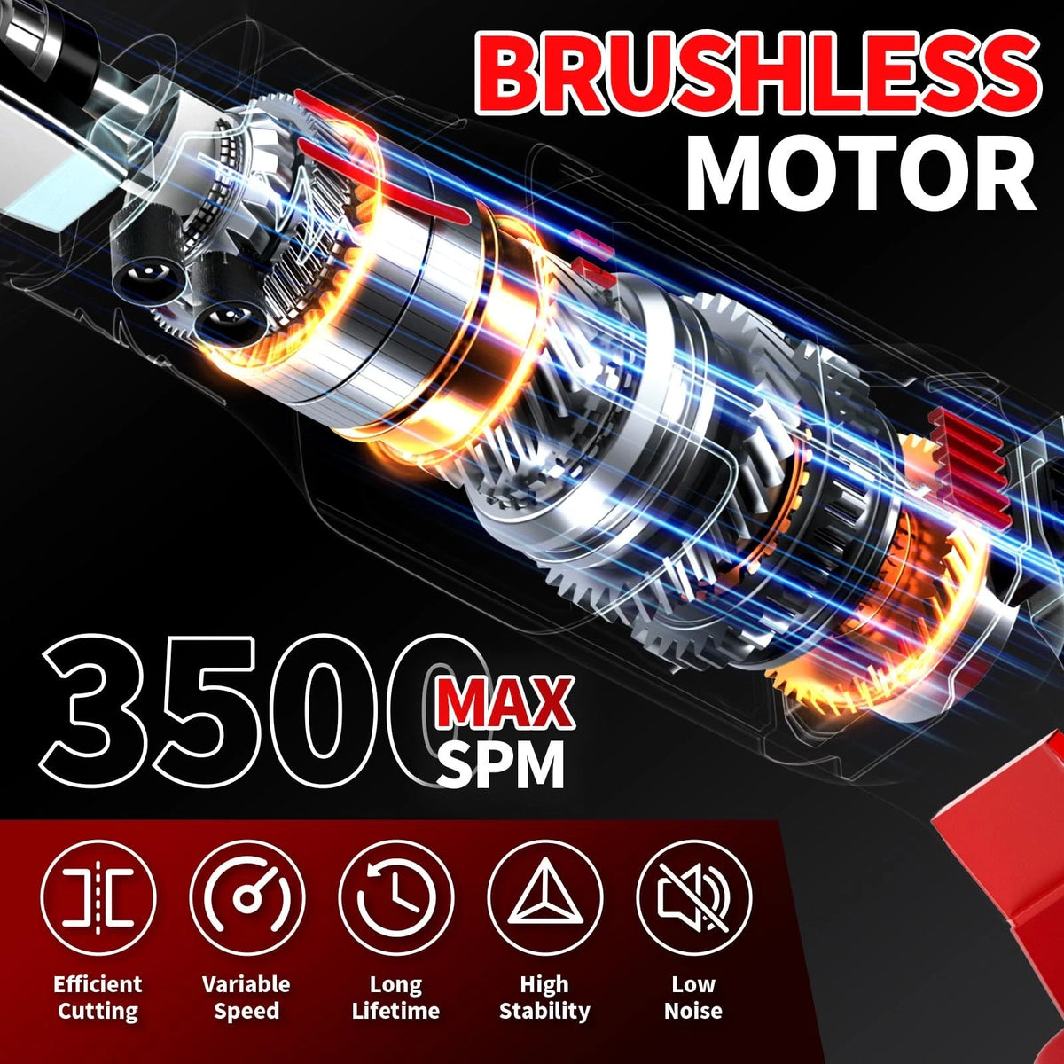 Reciprocating Saw Cordless 3500 SPM Brushless for Automotive Use