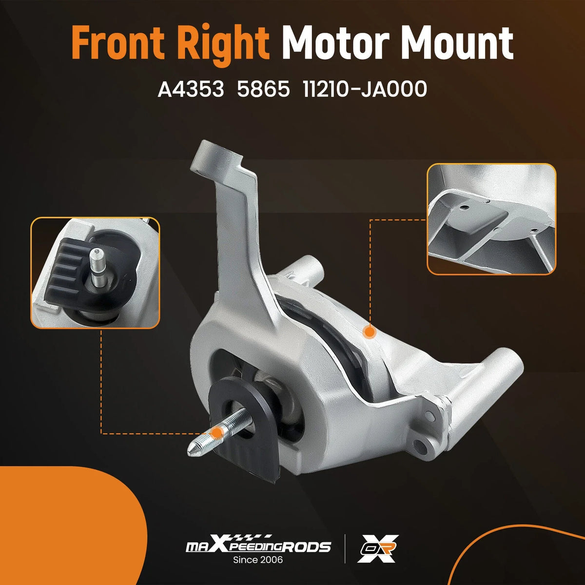 Set of 4 Engine Motor & Transmission Mounts for Nissan Altima (2007–2016)