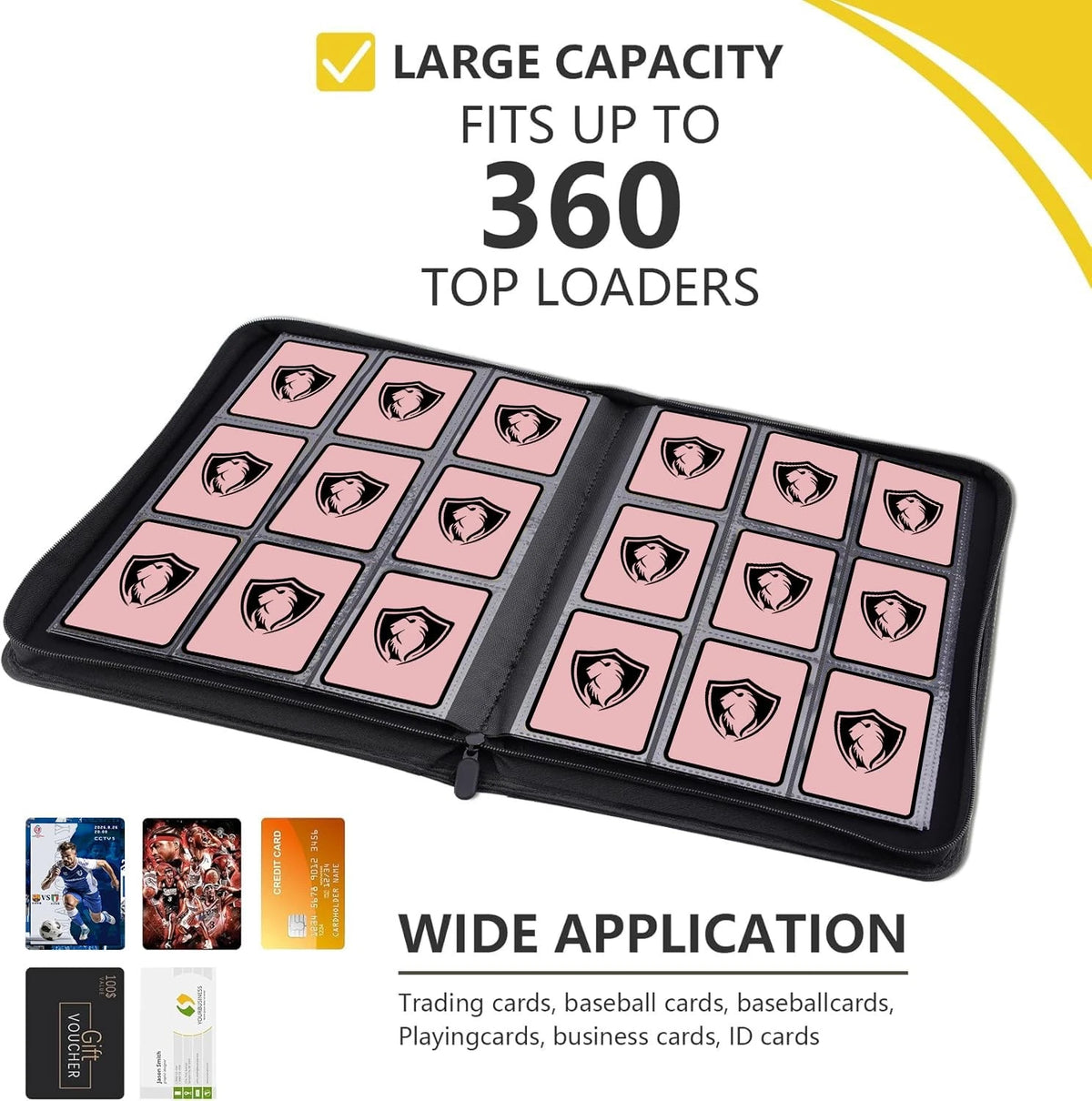 9 Pocket Card Binder for MTG TCG Sports Cards (Double Sided, Pink)