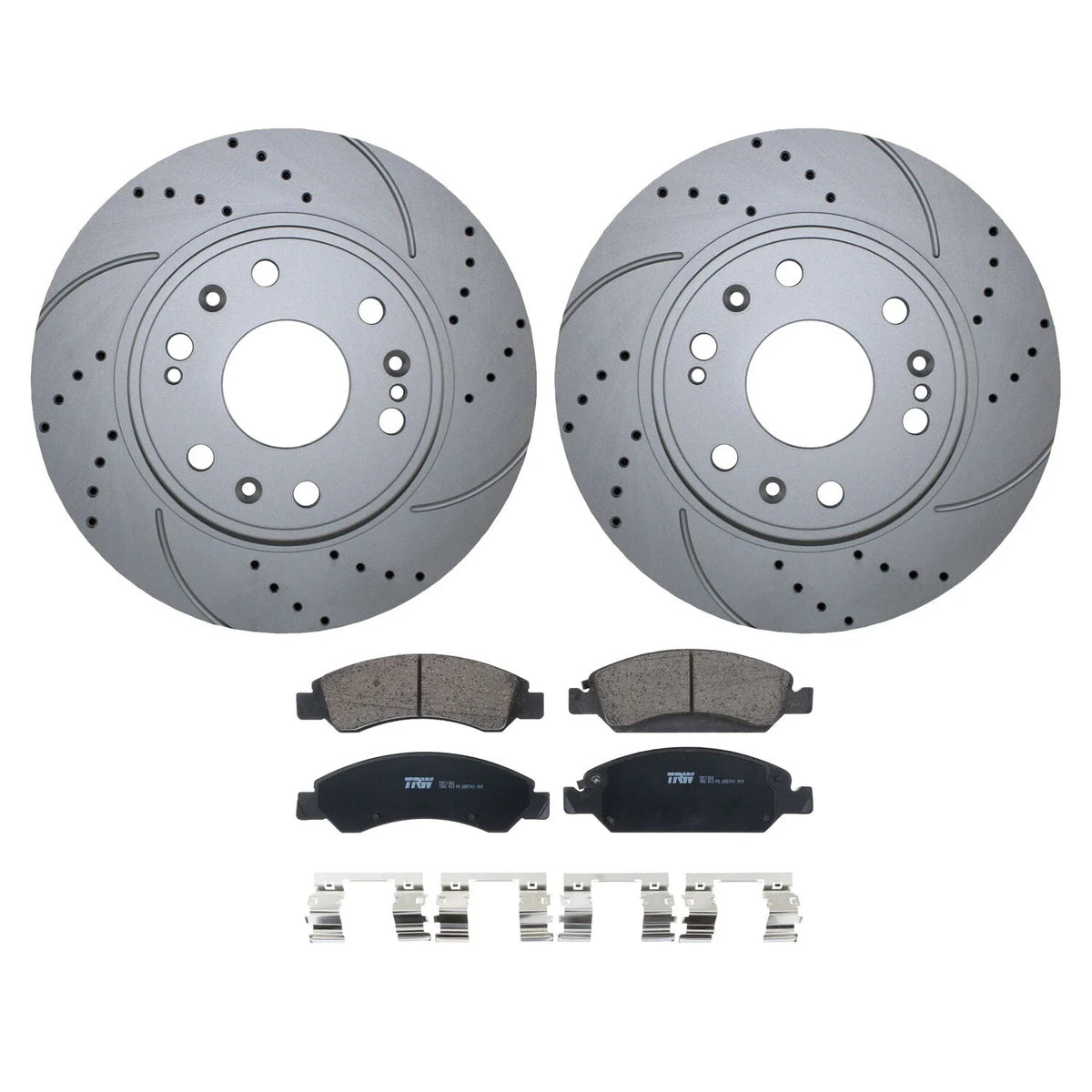 Front Brake Kit 330mm Drilled Rotors & TRW Ceramic Pads for Cadillac Chevy GMC