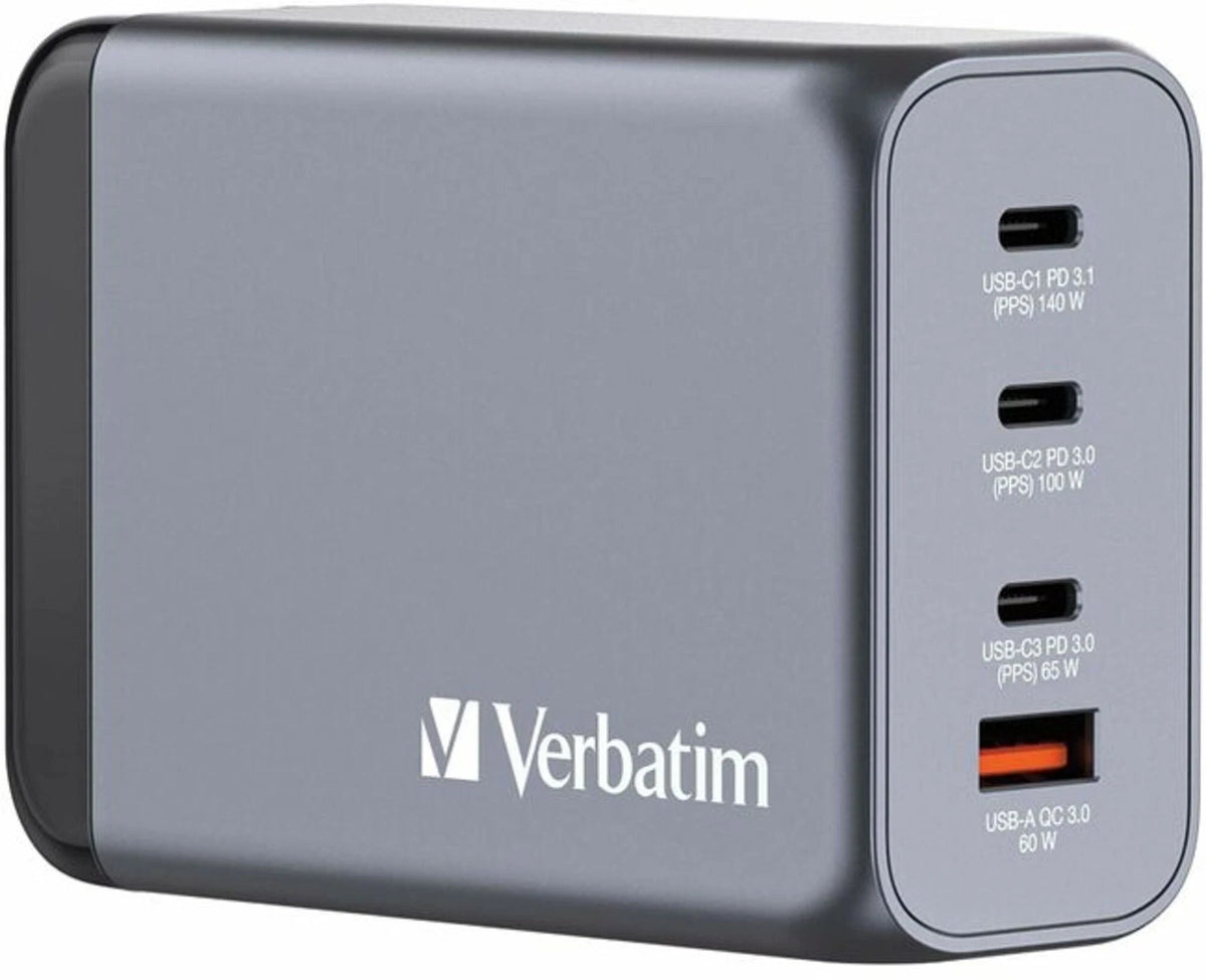 240W 4-Port GaN Wall Charger for Verbatim