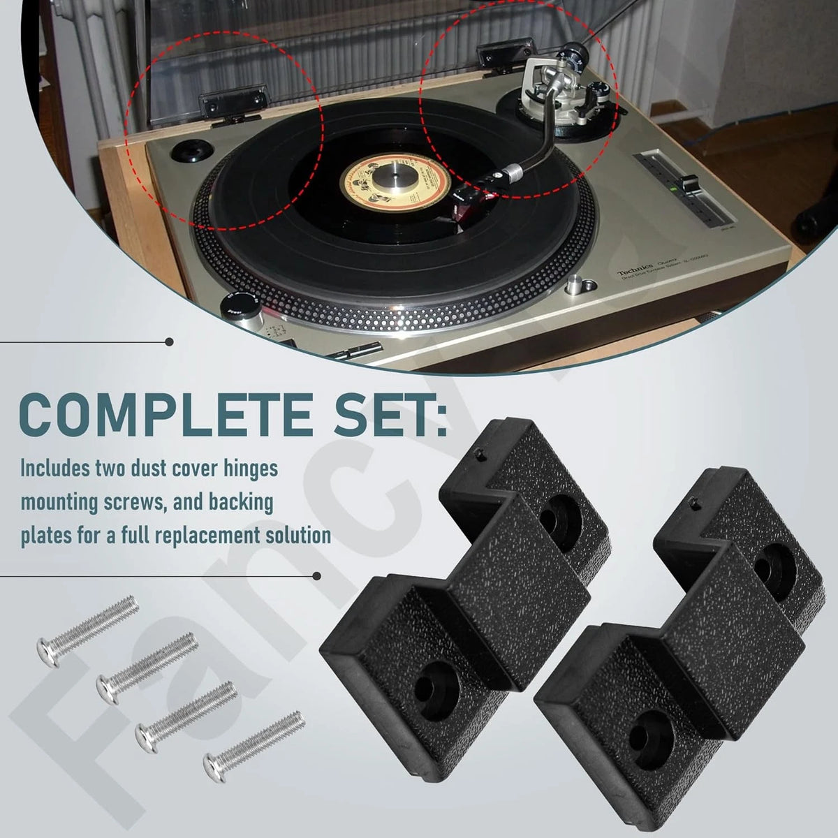 2X Dust Cover Hinge Set for Technics SL 1200 MKII / 1210 MKII / 1200M3D