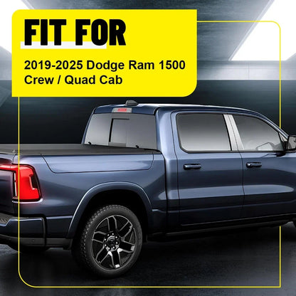 Set of 4 Chrome Door Pillar Post Trim for Dodge Ram 2019–2025