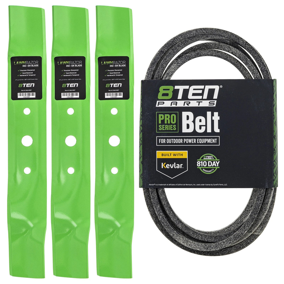 Mower Blades & Deck Belt Kit for Scotts L2048 L2548 (GX20305, GY20571)