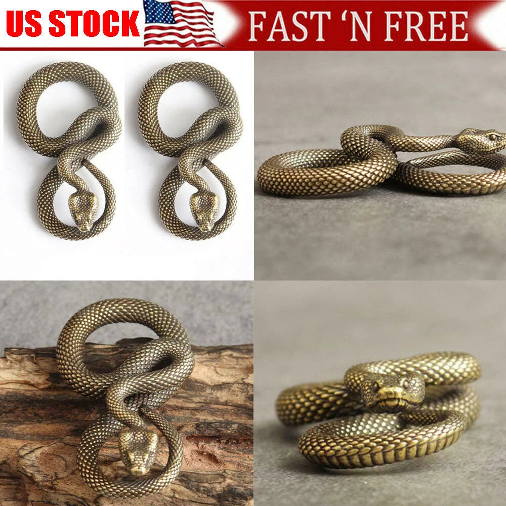 Copper Bronze Snake Keychain Decoration