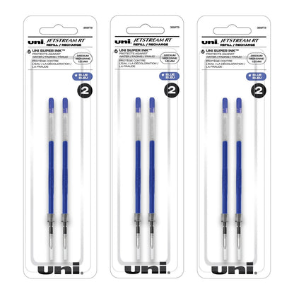 1.0mm Blue Ballpoint Pen Refills for Uniball Jetstream (No Part Numbers)