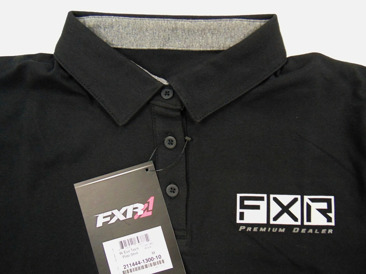FXR Women's Medium Black Evo Tech Polo Shirt M 211444-1300-10
