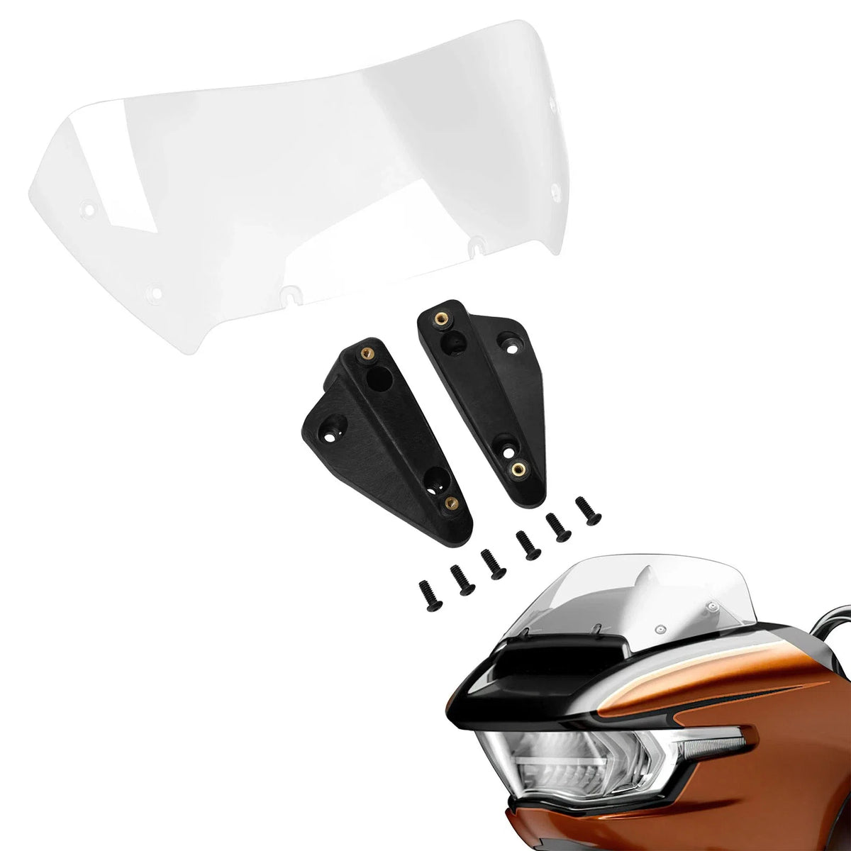 8.27" Clear Windshield Windscreen & Mount for Harley Touring CVO Road Glide (2023–2025)