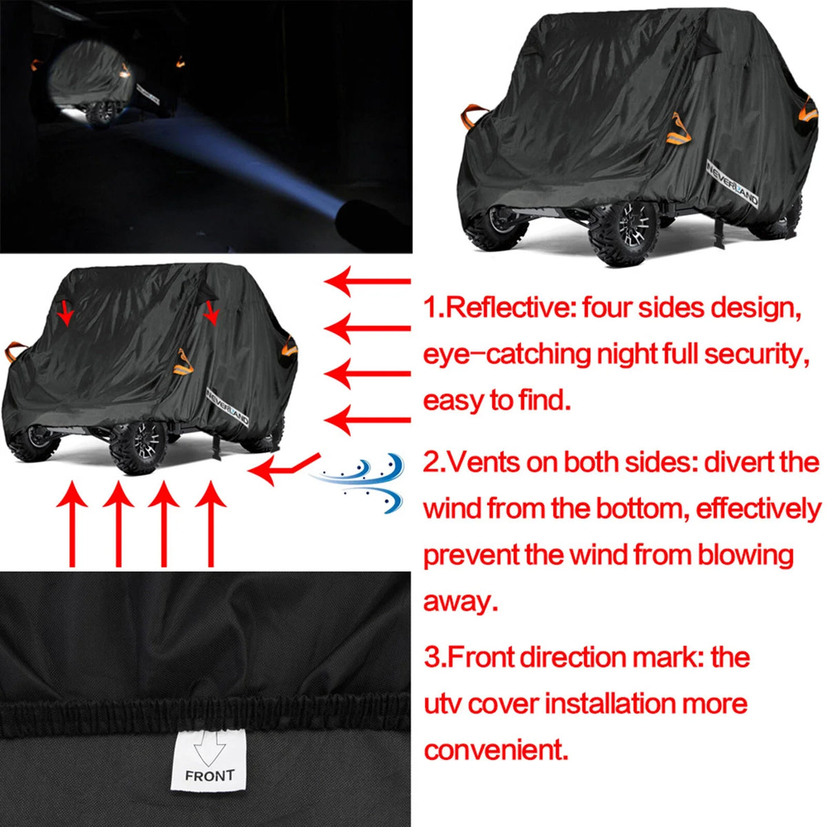 Utility Vehicle Storage Cover for Waterproof All Weather