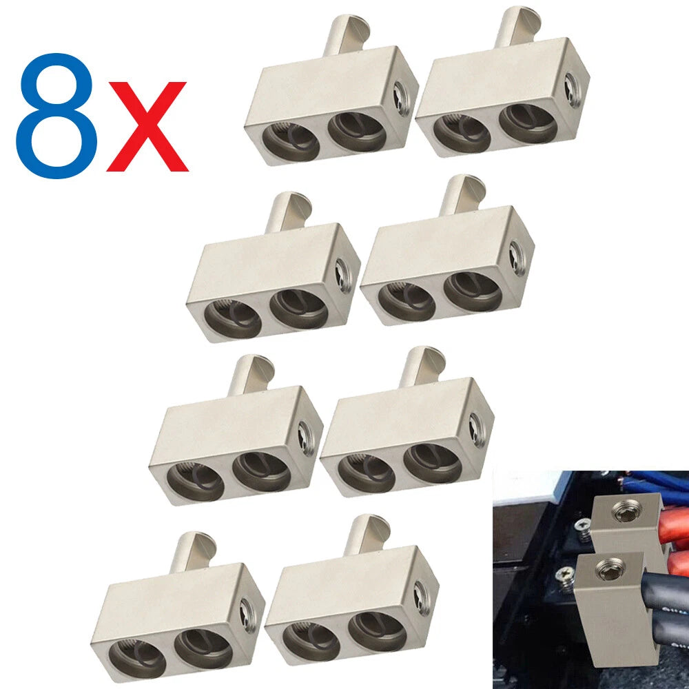 8X Dual 1/0 Gauge Power/Ground Offset Amp Input Reducers