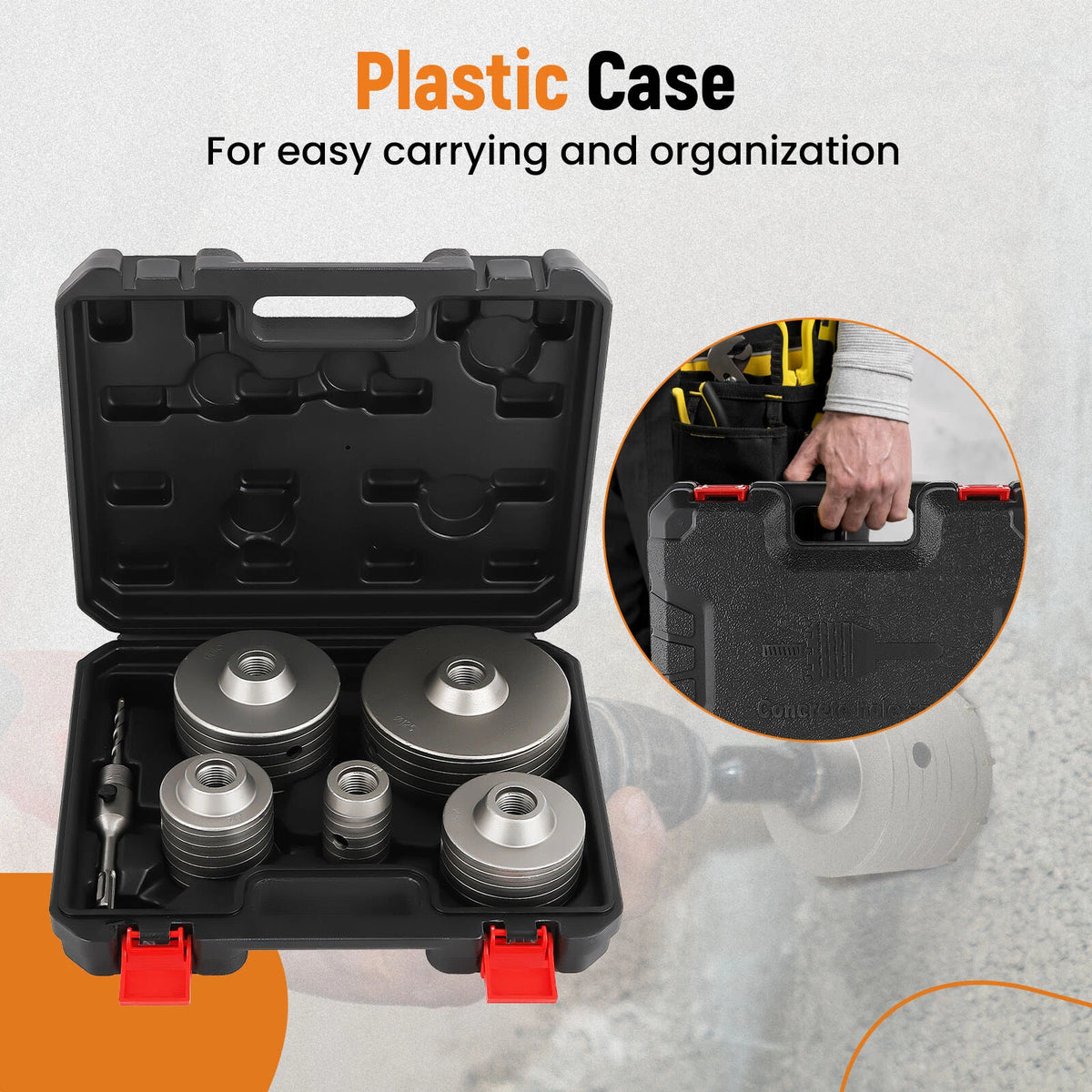 6x Concrete Hole Saw Kit 5 Inch for SDS Plus Drill Bits (XNAKE9)