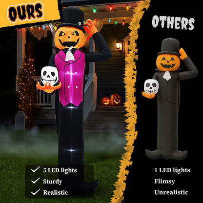 12 FT Inflatable Pumpkin Man Decoration for Halloween (In/Outdoor)
