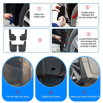 Mud Guards for Chevrolet Colorado (2015–2022) Front Rear Splash Flaps Set of 4