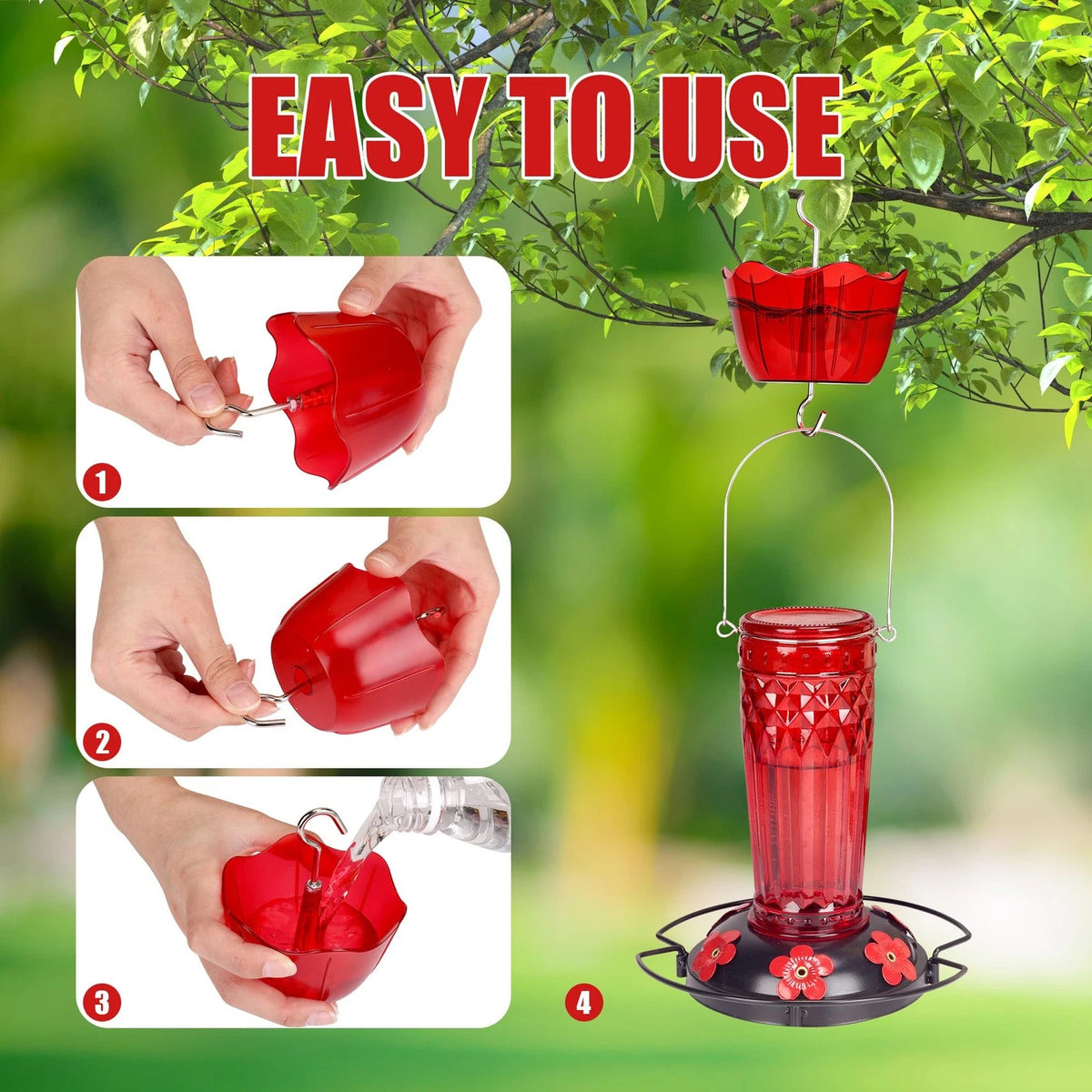 4X Hummingbird Feeder Ant Moat 5oz for Water Garden Patio
