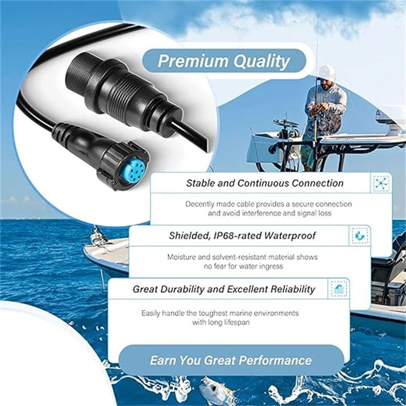 1852082 DSC Adapter Cable for Garmin Transducer Fish Finder 8-PIN