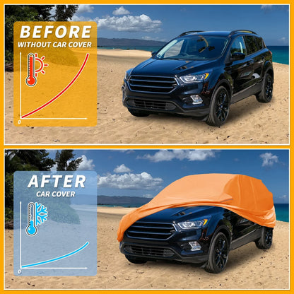 Waterproof Car Cover for Ford Escape (2013–2023) - Orange Cotton, Zipper