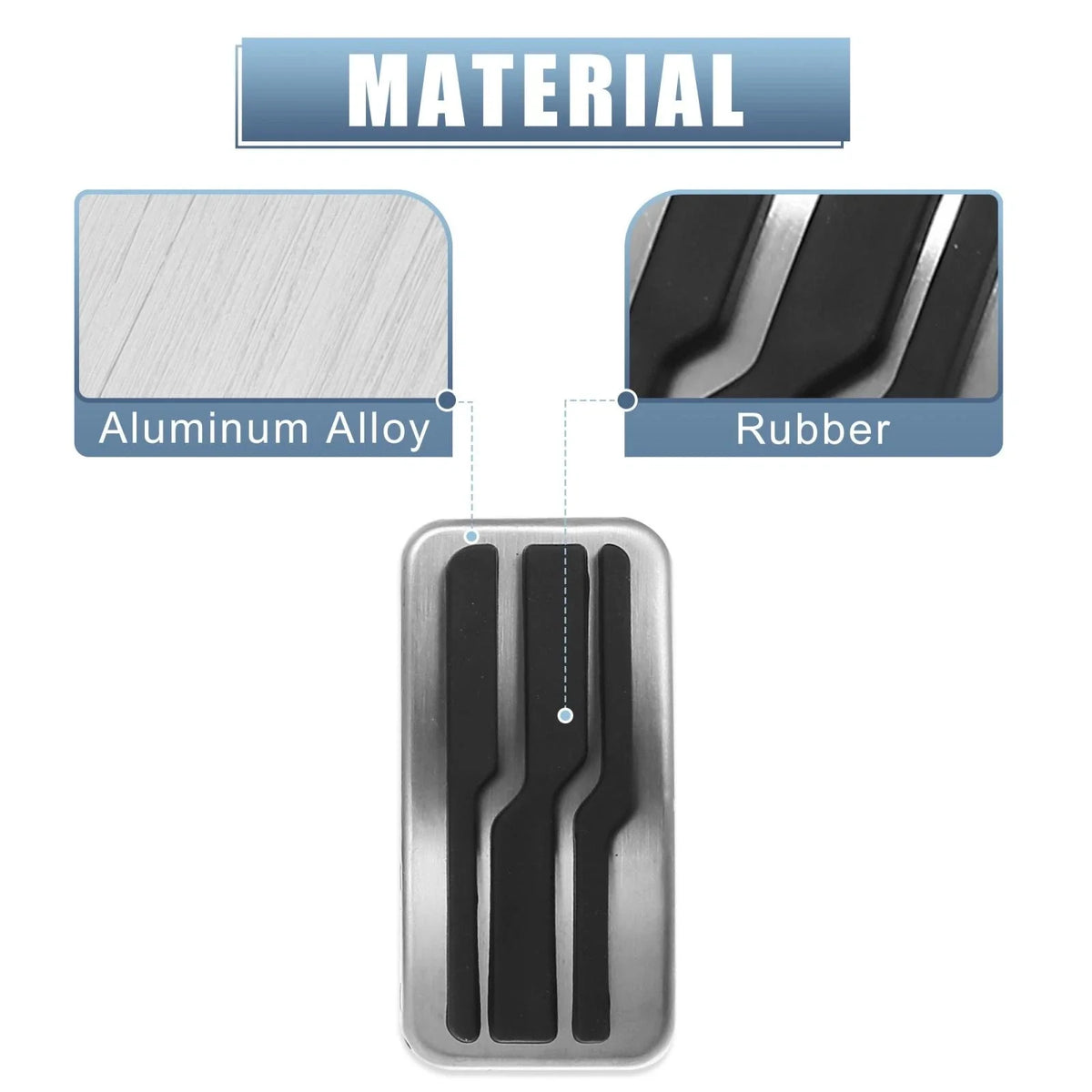 Anti Slip Clutch Brake Gas Accelerator Pedal Cover Kit for Ford 