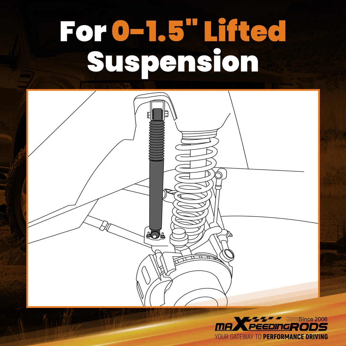 Set of 2 Rear Lift Shocks for Ford Ranger 4WD/RWD (1983–2011)