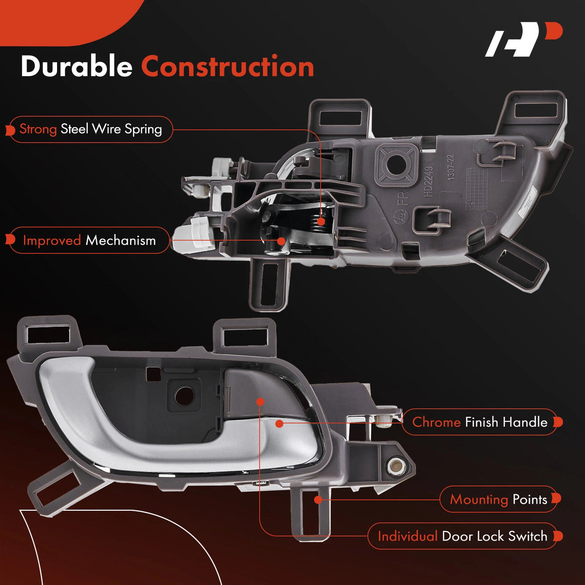 Front Right Door Handle for Honda Civic (2012–2015) 72120-TR3-A01ZC, 72120TR3A01ZC, 96502