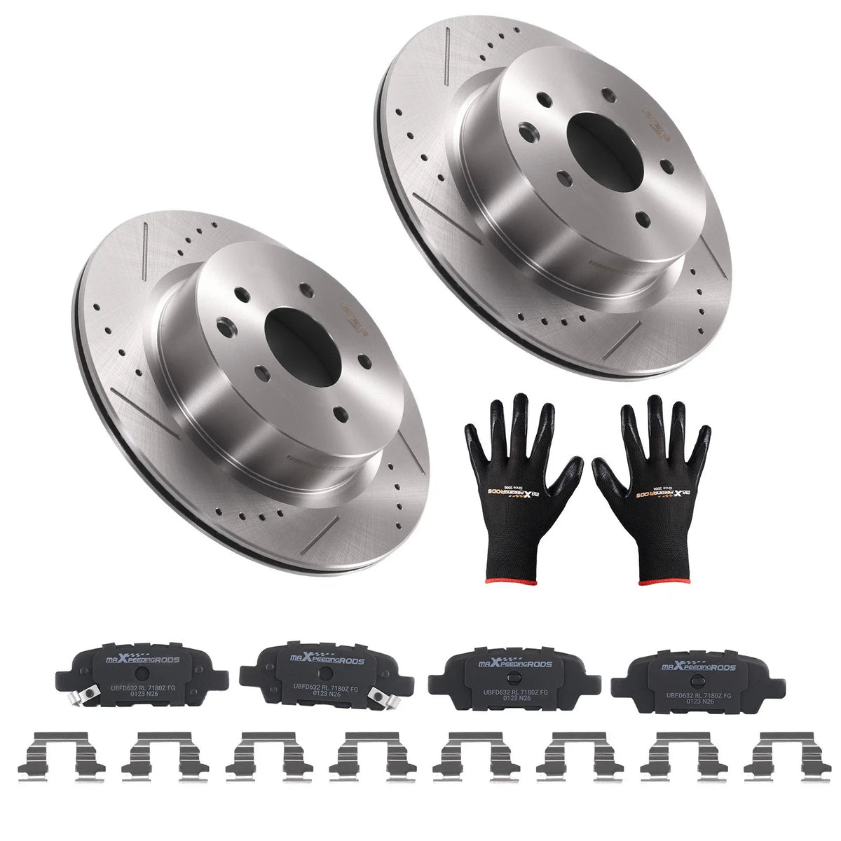 Rear Brake Rotors and Pads Kit for Nissan 350Z (2006–2009) / 370Z (2009–2019) 31387