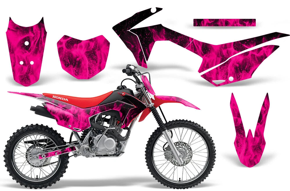 MX Decal Graphics Kit for Honda CRF125F (2014–2018) Flames Pink
